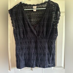 Covington Black Lace Top Size Large